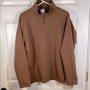 KAVU Cotton Sweatshirt Zip-Neck Pullover Vintage Men’s Medium Women’s L Unisex